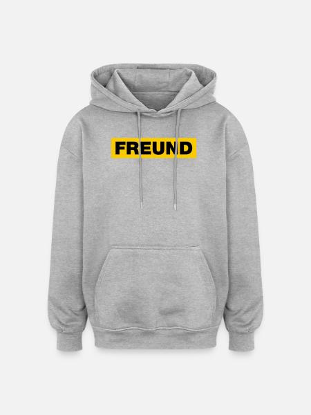 Freund - Oversized Unisex Hoodie - Grau meliert