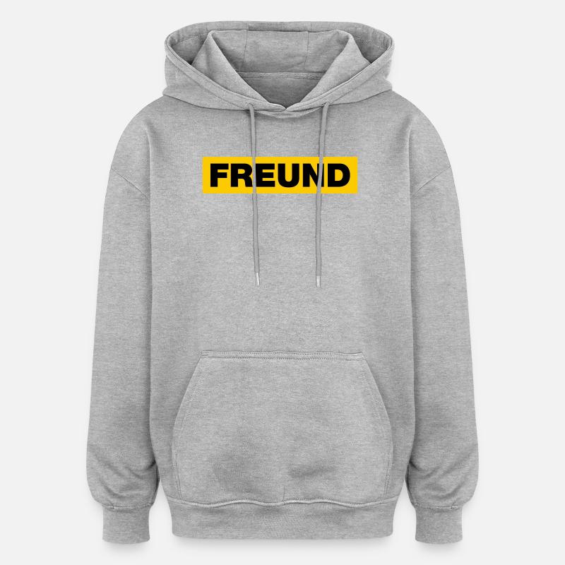 Freund - Oversized Unisex Hoodie - Grau meliert