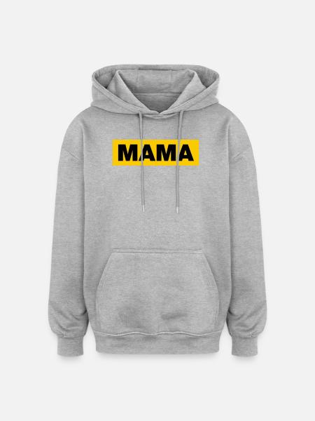 Mama - Oversized Unisex Hoodie - Grau meliert