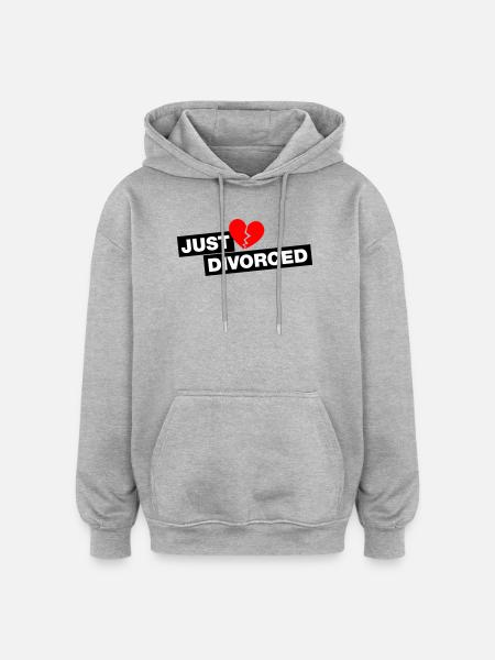 Just divorced - für alle Wieder-Singles - Oversized Unisex Hoodie - Grau meliert