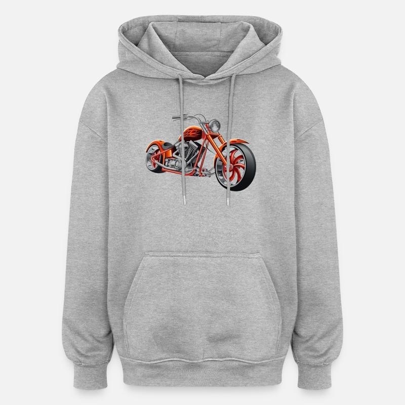 Chopper Motorcycle Biker - Oversized Unisex Hoodie - heather grey