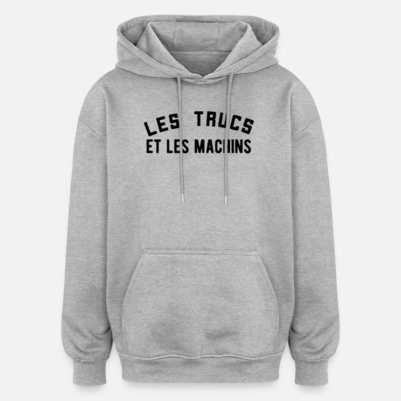 Les trucs et les machins  - Sweat à capuche oversize unisexe - gris chiné