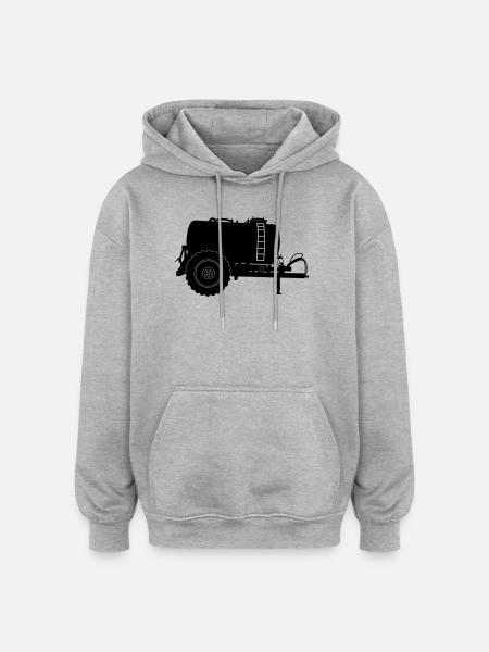 Machine d’élevage de citernes vautours - Sweat à capuche oversize unisexe - gris chiné
