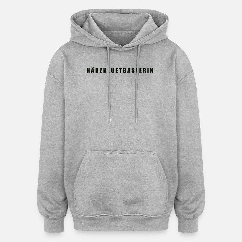 Härzbluetbaslerin Kanton Basel - Oversized Unisex Hoodie - Grau meliert
