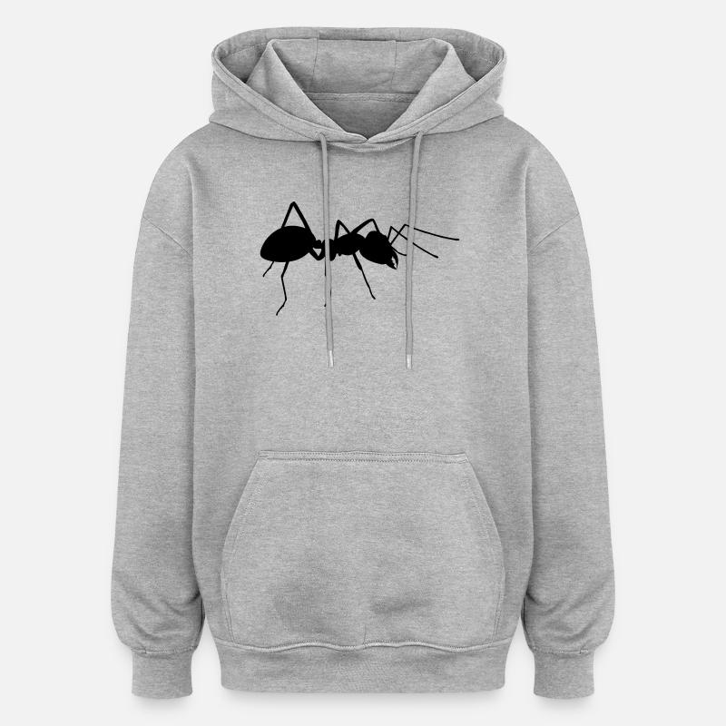 Fourmi - Sweat à capuche oversize unisexe - gris chiné