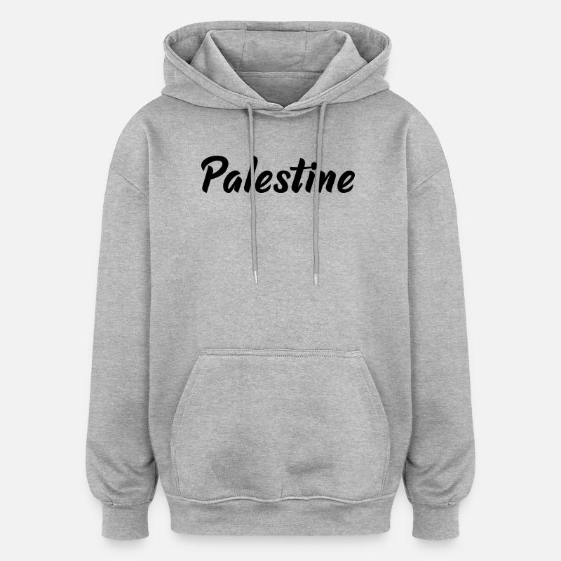 Palestine - Sweat à capuche oversize unisexe - gris chiné