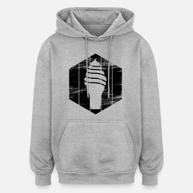 Glace - Sweat à capuche oversize unisexe - gris chiné