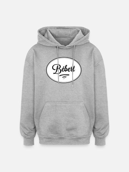 Bébert - Sweat à capuche oversize unisexe - gris chiné