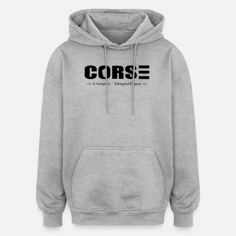 corse - Sweat à capuche oversize unisexe - gris chiné