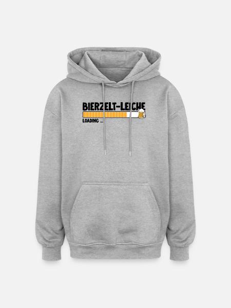 Bierbar Bierzeltleiche Bierfest Trinker - Oversized Unisex Hoodie - Grau meliert
