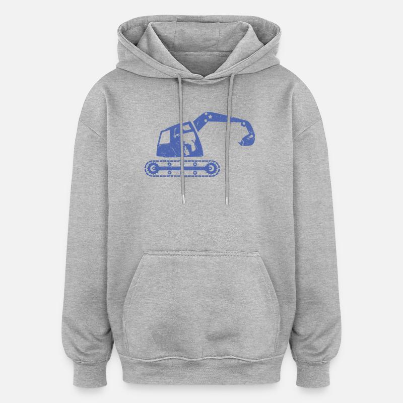 Bagger Baggerfahrer Baugeräteführer - Oversized Unisex Hoodie - Grau meliert