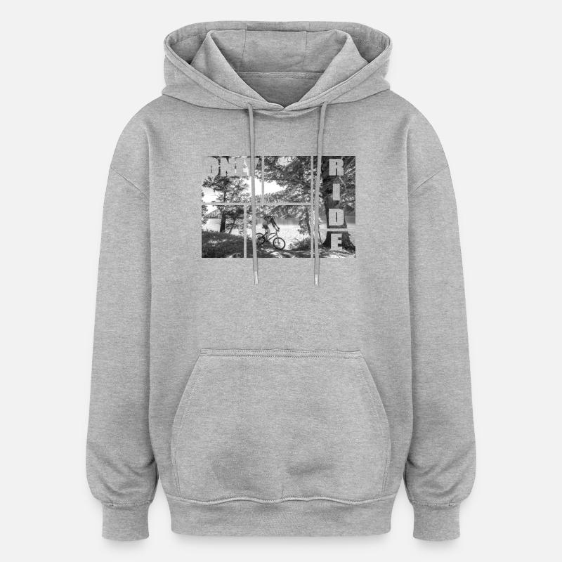 Only ride - Sweat à capuche oversize unisexe - gris chiné