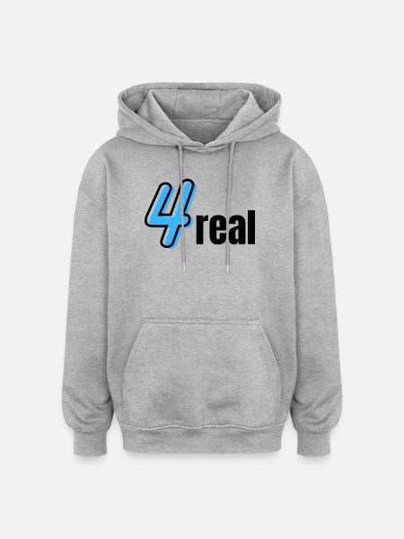 Neon Vier Typografie - Oversized Unisex Hoodie - Grau meliert