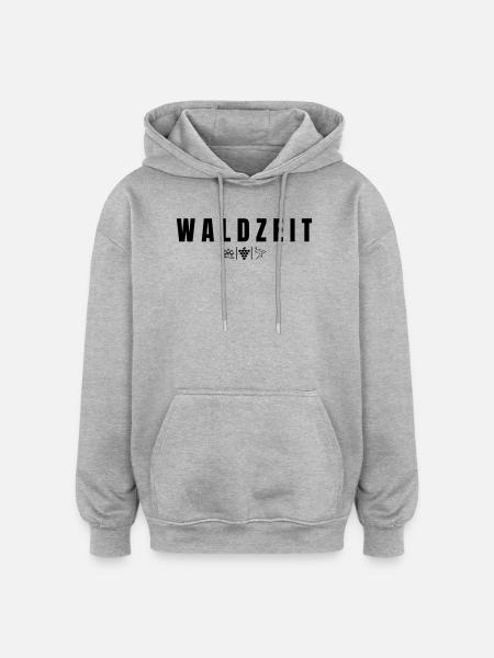 Waldzeit - Oversized Unisex Hoodie - Grau meliert