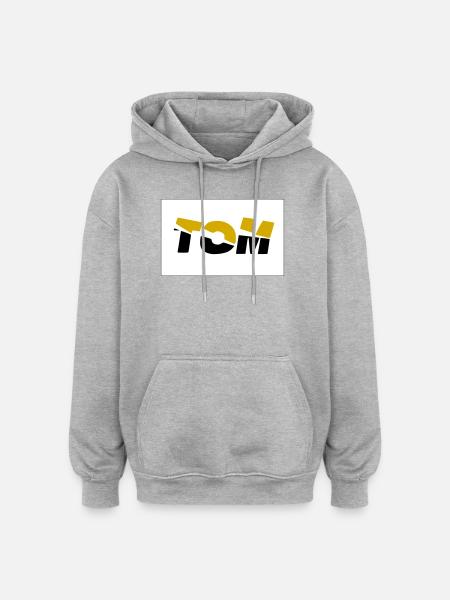 Tom - Sweat à capuche oversize unisexe - gris chiné