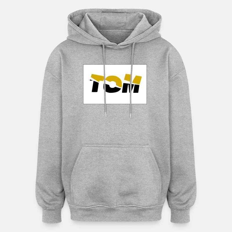 Tom - Sweat à capuche oversize unisexe - gris chiné