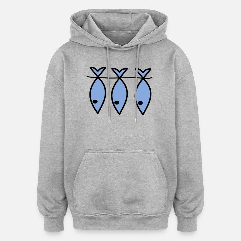 RETRAITE. BONNE RETRAITE. JOYEUSE RETRAITE. - Sweat à capuche oversize unisexe - gris chiné
