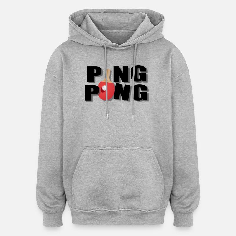 Ping pong - Sweat à capuche oversize unisexe - gris chiné