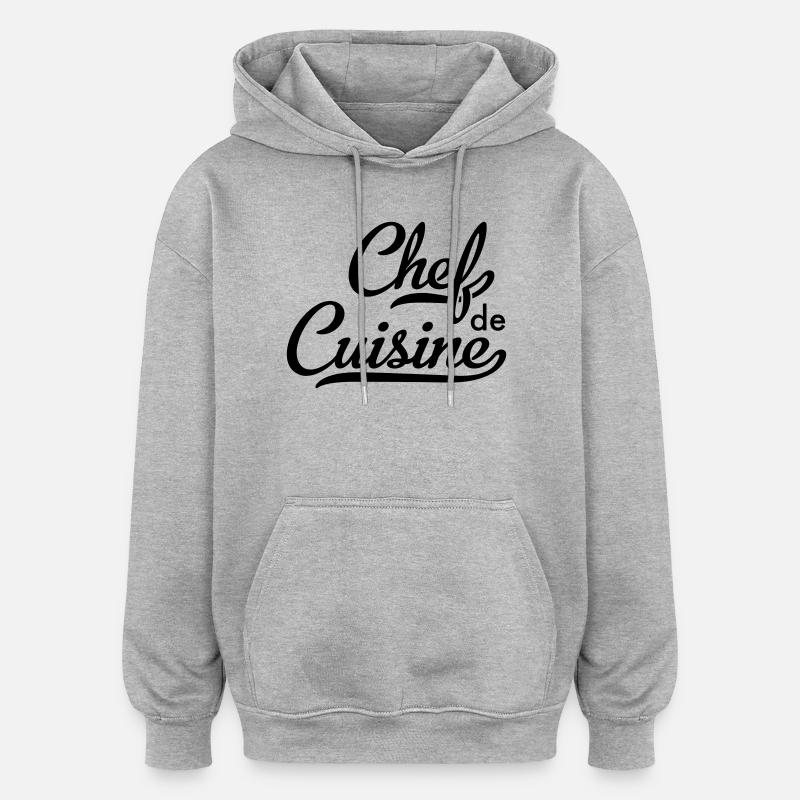 Chef - Sweat à capuche oversize unisexe - gris chiné