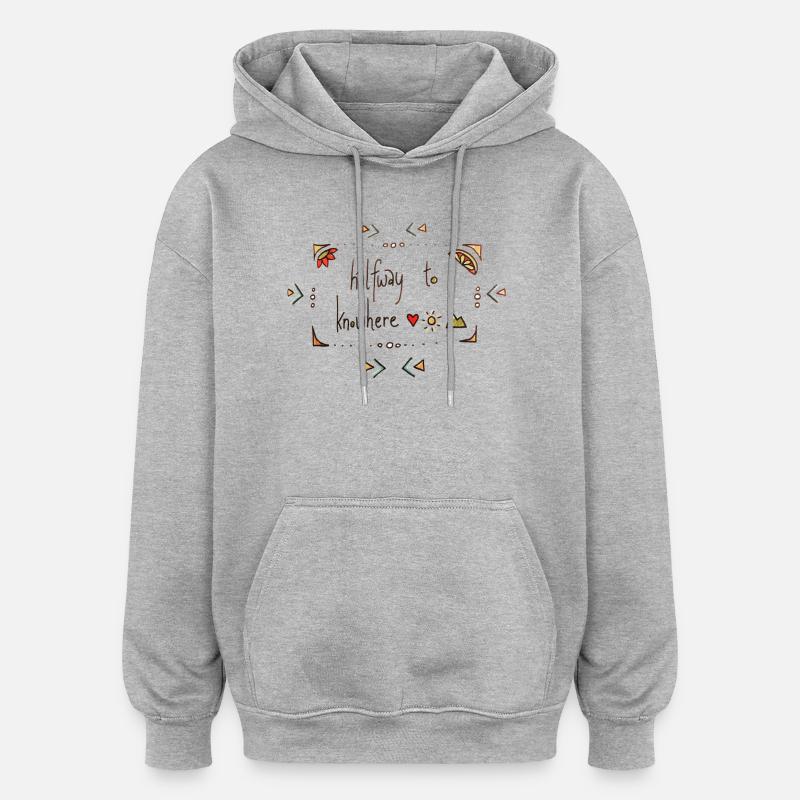 Halfway To Knowhere - Oversized Unisex Hoodie - Grau meliert