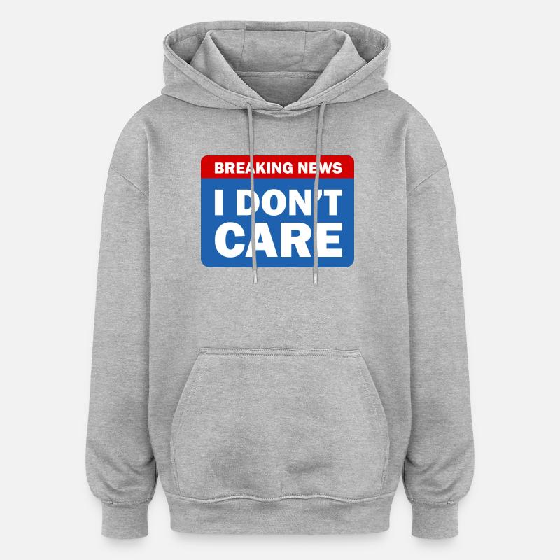 Neueste Nachrichten - Oversized Unisex Hoodie - Grau meliert