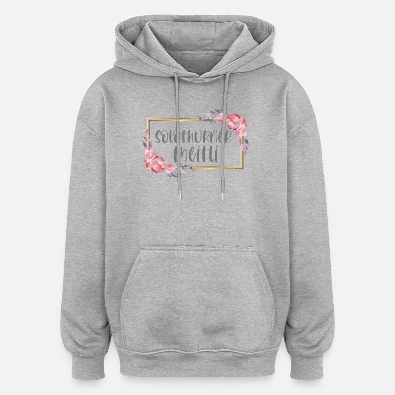 Schweiz Solothurn Mädchen Heimat Geschenk - Oversized Unisex Hoodie - Grau meliert