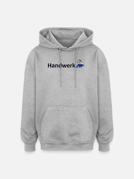 Handwerkerschaf - Oversized Unisex Hoodie - Grau meliert