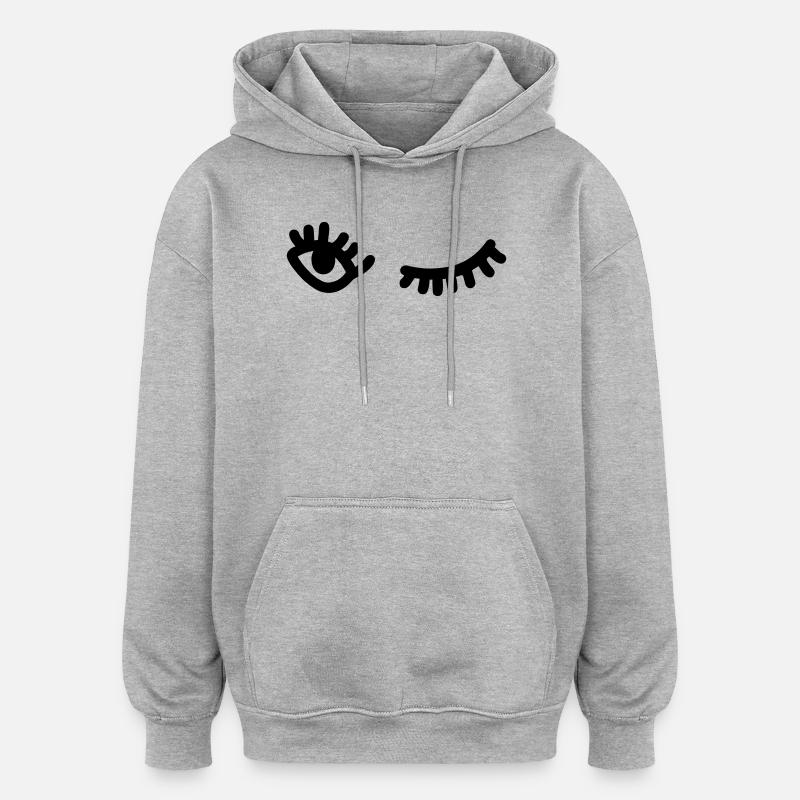 Clin d’œil - Sweat à capuche oversize unisexe - gris chiné