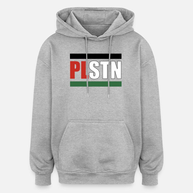 FREE PLSTN - Sweat à capuche oversize unisexe - gris chiné