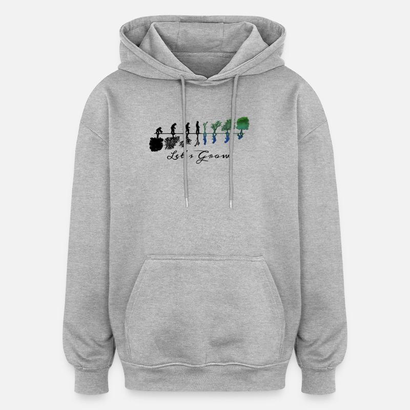 Lassen Sie uns wachsen - Oversized Unisex Hoodie - Grau meliert