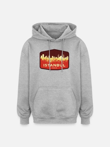 Istanbul Skyline - Oversized Unisex Hoodie - heather grey