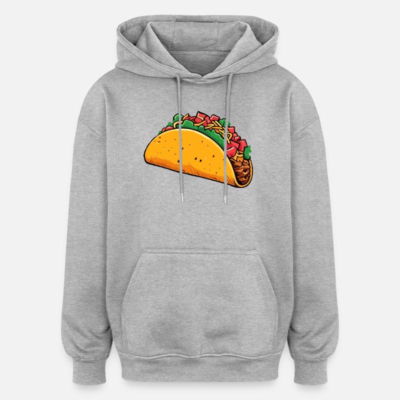 Tacos - Sweat à capuche oversize unisexe - gris chiné