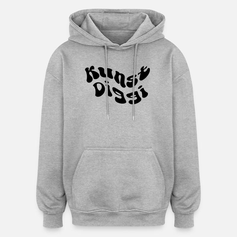 Kunst Diggi - Oversized Unisex Hoodie - Grau meliert