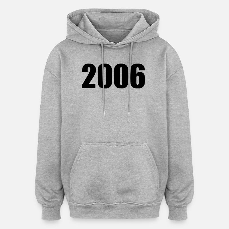 2006 modèle d’anniversaire personnaliser la conception - Sweat à capuche oversize unisexe - gris chiné