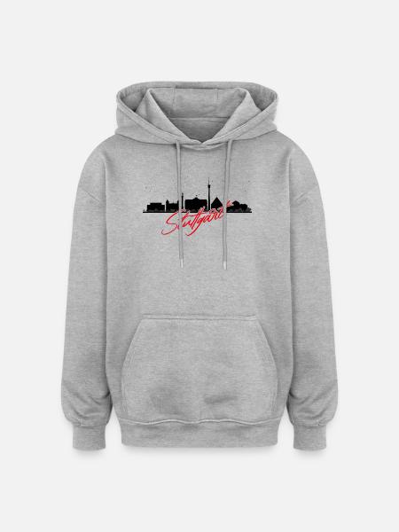 Silhouette Stuttgart - Oversized Unisex Hoodie - Grau meliert