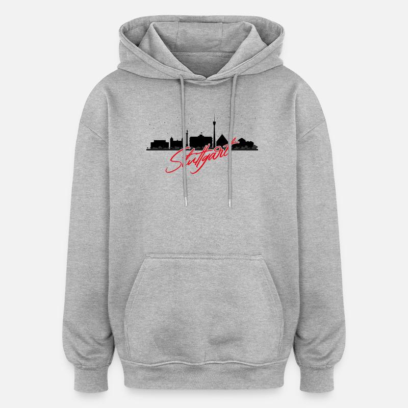 Silhouette Stuttgart - Oversized Unisex Hoodie - Grau meliert