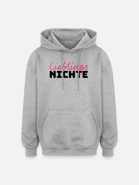 Lieblingsnichte Tshirt pink - Oversized Unisex Hoodie - Grau meliert