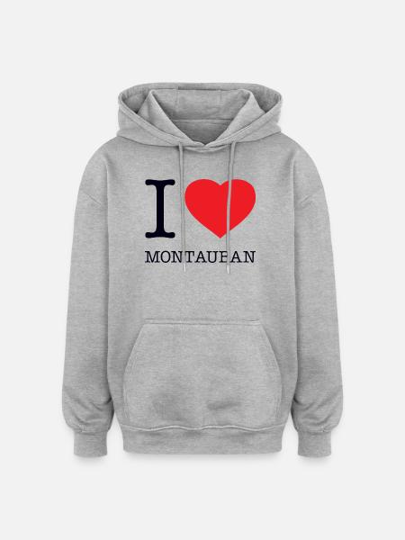J’AIME MONTAUBAN - Sweat à capuche oversize unisexe - gris chiné