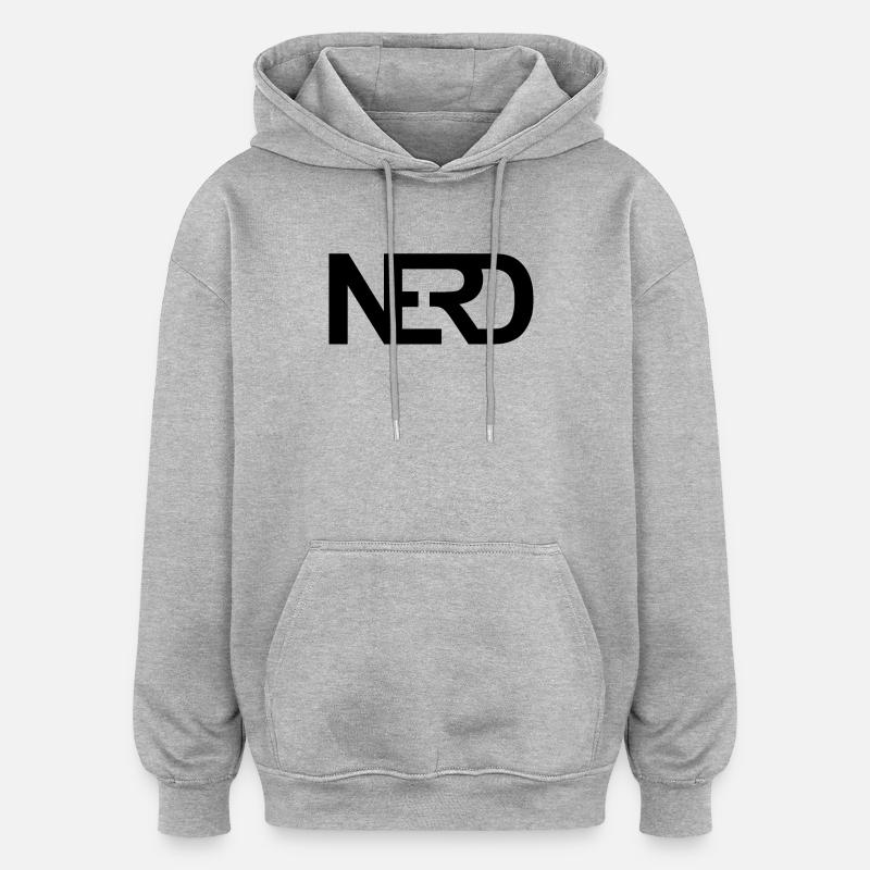 Nerd - Sweat à capuche oversize unisexe - gris chiné