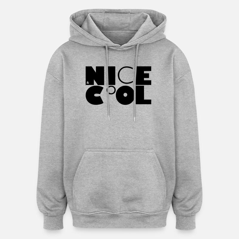 NICE&CoOL - Oversized Unisex Hoodie - Grau meliert
