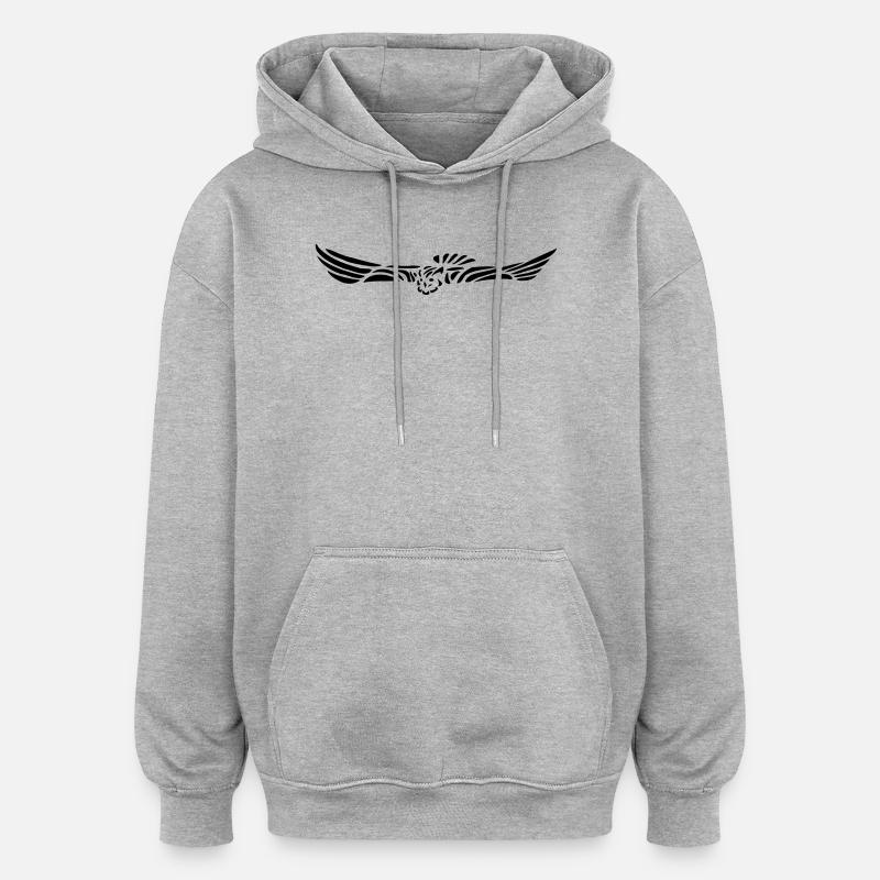 Eagle owl in flight - Oversized Unisex Hoodie - heather grey