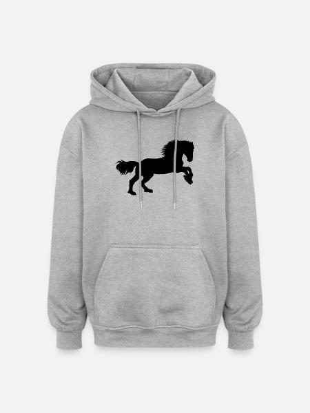 Friesen Galopp - Oversized Unisex Hoodie - Grau meliert
