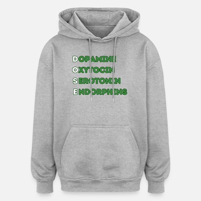 DOSE - Sweat à capuche oversize unisexe - gris chiné