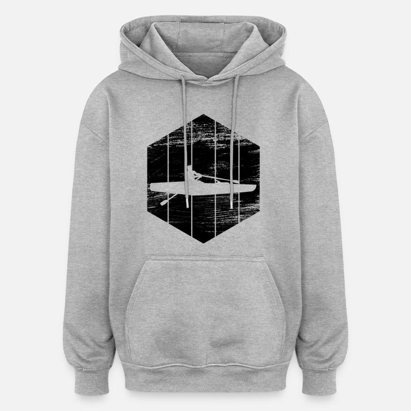 Gouvernails d’élingue - Sweat à capuche oversize unisexe - gris chiné