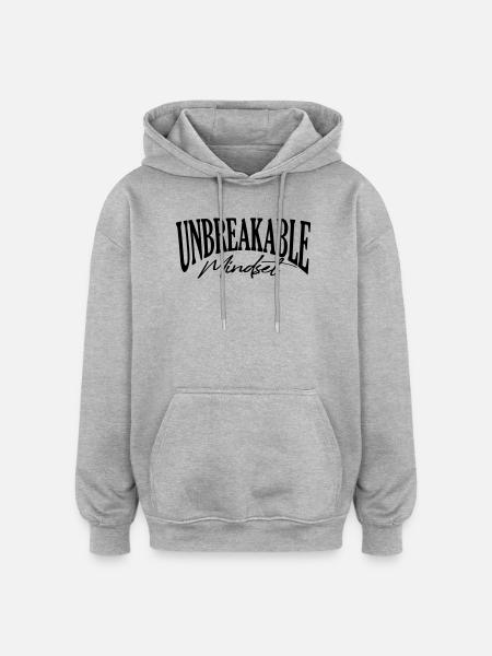 unbreakable gym mindset coach strong sugestion - Oversized Unisex Hoodie - heather grey