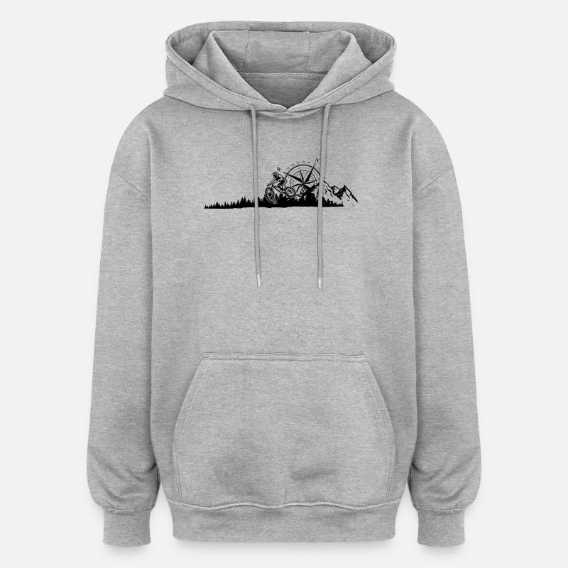 VTT - Sweat à capuche oversize unisexe - gris chiné