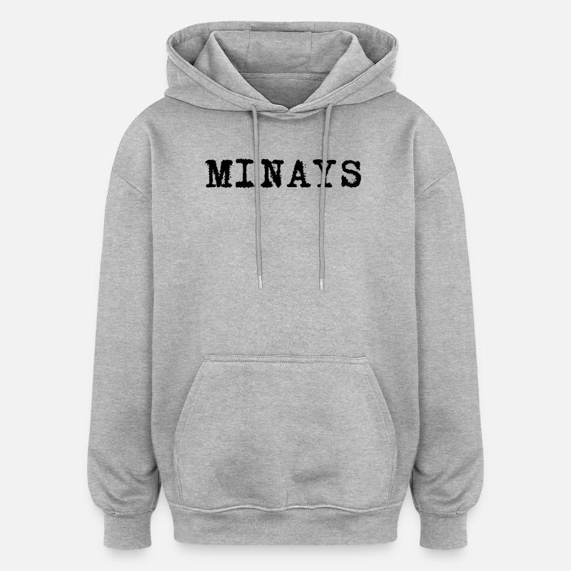 Logo Minays - Sweat à capuche oversize unisexe - gris chiné
