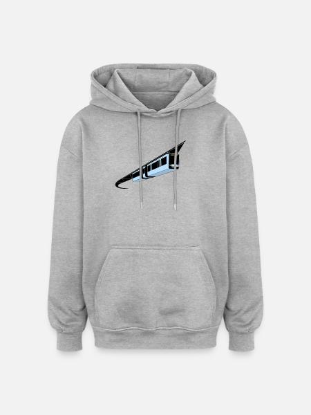 Wuppertal Schwebebahn bunt - Oversized Unisex Hoodie - Grau meliert