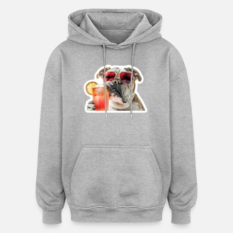 mobbe drikker cocktail - Oversize unisex hoodie - grå meleret