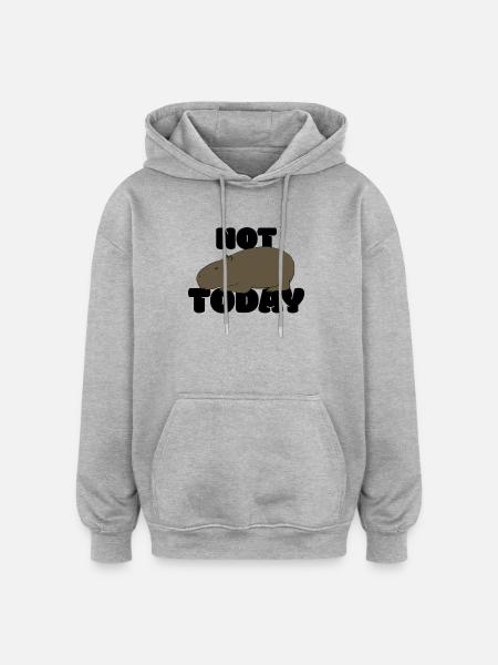 Not today Capybara - Oversized Unisex Hoodie - heather grey